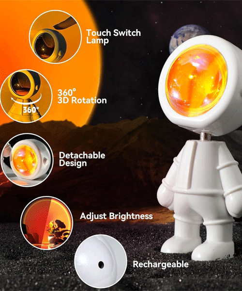 Cute Astronaut Sunset Lamp